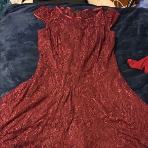 Elegant Lace Red Dress